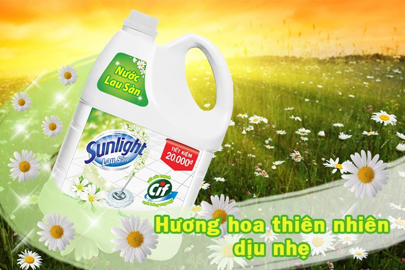 Nước lau sàn sunlight hương hoa thiên nhiên 3.8kg (3.67 lít)