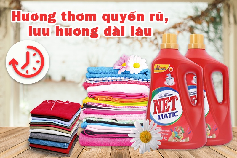 Nước Giặt Net Matic Chai (máy giặt cửa trên) 2.7kg