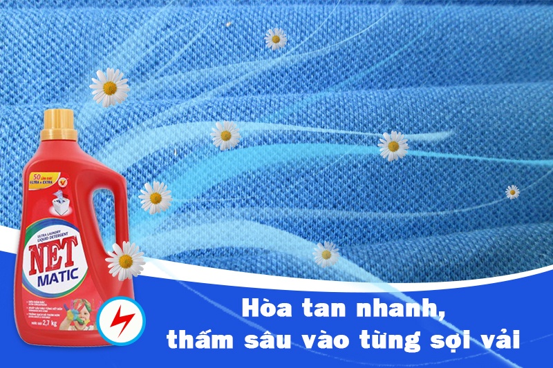 Nước Giặt Net Matic Chai (máy giặt cửa trên) 2.7kg