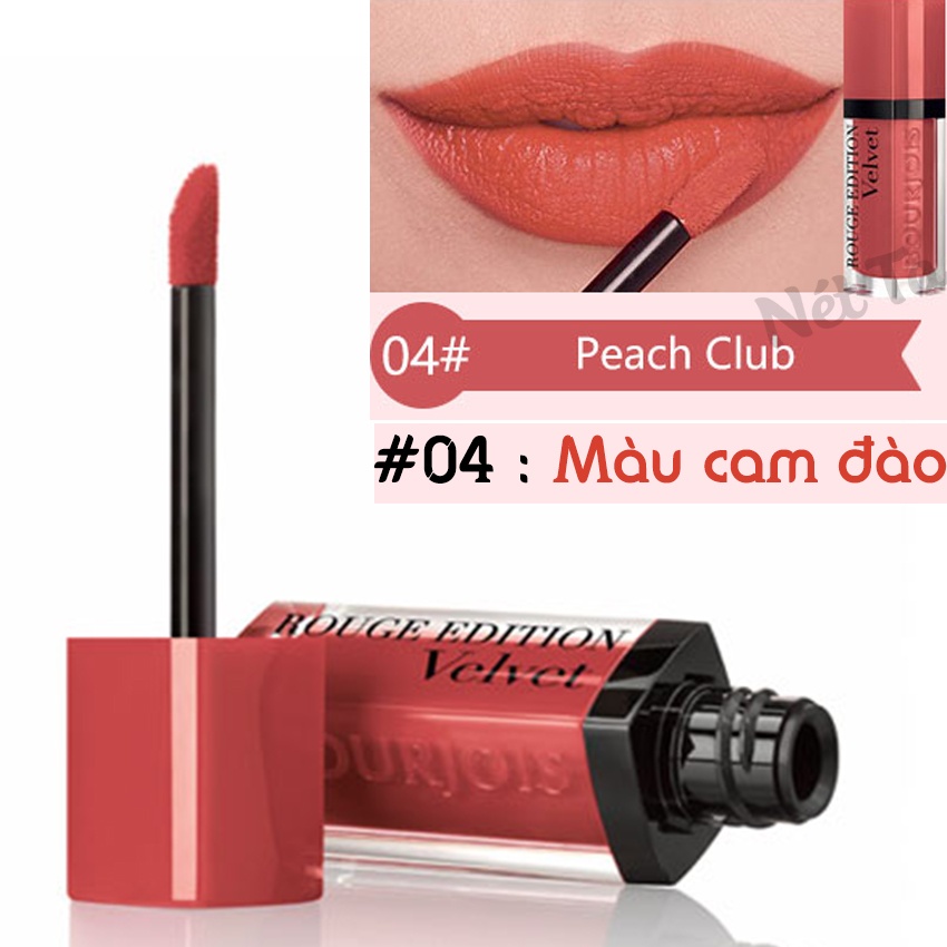 Kem lì Bourjois rouge edition velvet 04 Peach Club