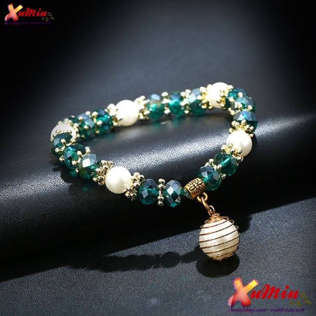 Vòng đá nữ phối ngọc trai