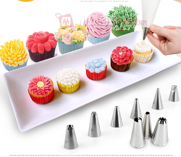 Bộ 24 đuôi bắt bánh kem 3D chuyên nghiệp
