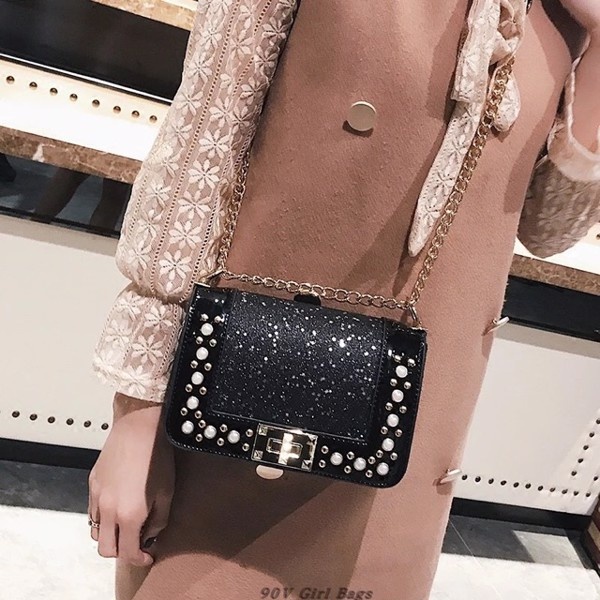 Túi đeo chéo nạm sao óng ánh A035 PKSR (Đỏ)