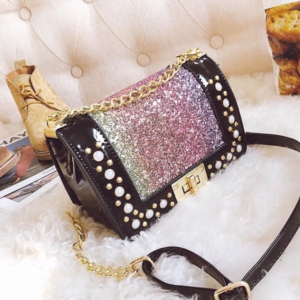 Túi đeo chéo nạm sao óng ánh A035 PKSR (Đỏ)