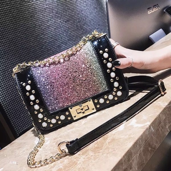 Túi đeo chéo nạm sao óng ánh A035 PKSR (Đỏ)